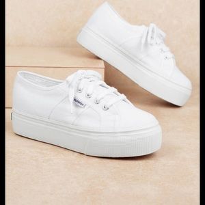 White platform superga sneakers